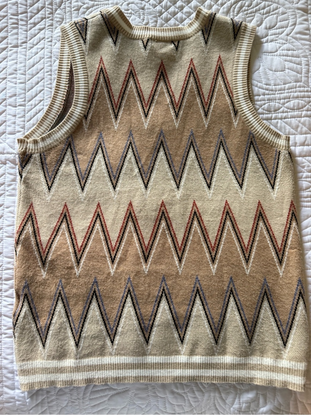 Minnie Rose Multicolor Knit Sweater with Striped Neckline - Picture 5 of 5